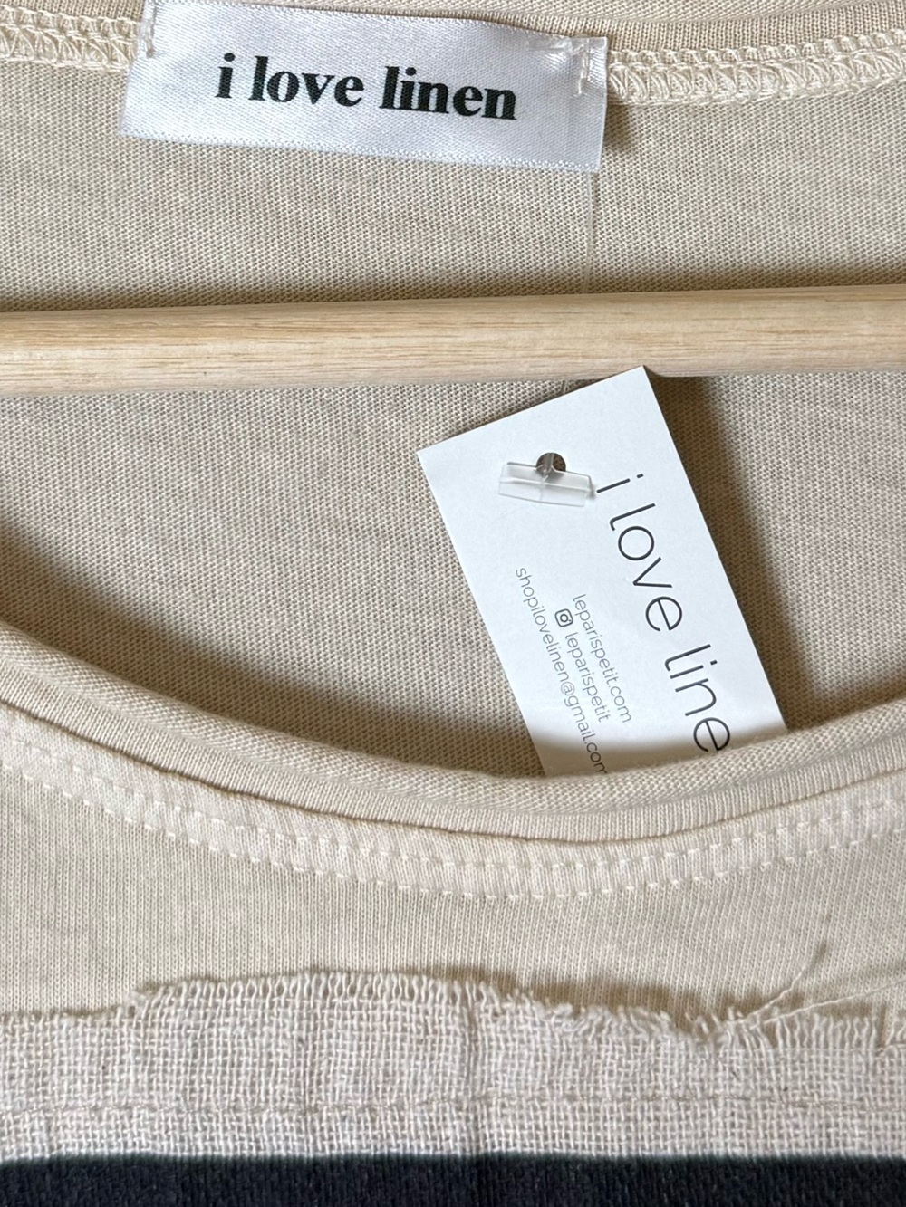 NWT I Love Linen Iron White Man Distressed Tee Size Medium - Picture 5 of 6